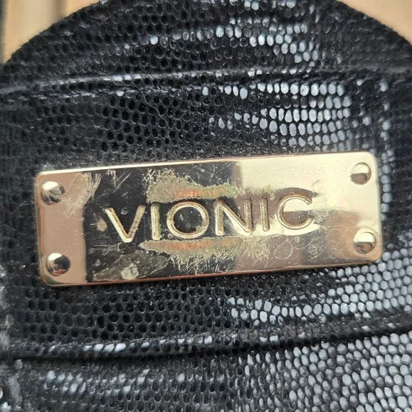 Vionic Sydney Women's 7.5 Black Lizard Leather Loafers Driving Moccasins - Picture 5 of 7